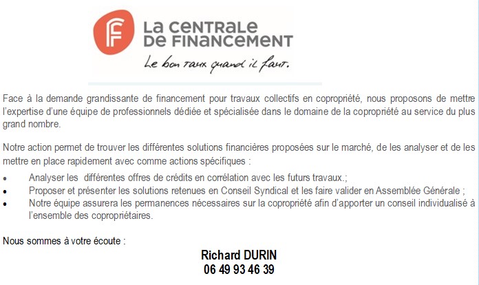 LA CENTRALE DE FINANCEMENT REDUITE